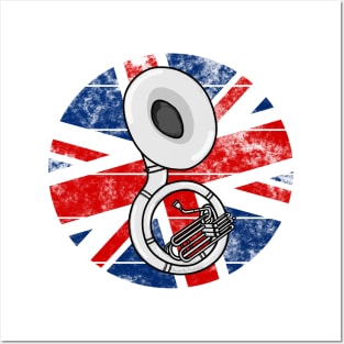 Sousaphone UK Flag Britain Sousaphonist British Musician Posters and Art